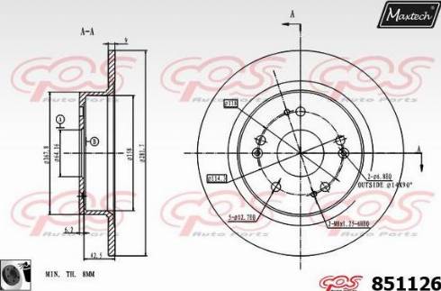 Maxtech 851126.0060 - Kočioni disk www.molydon.hr