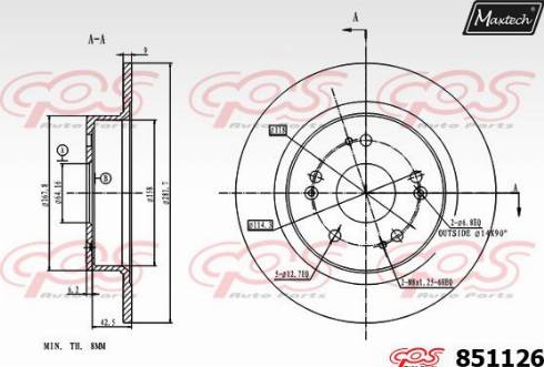 Maxtech 851126.0000 - Kočioni disk www.molydon.hr