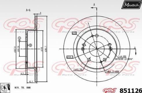 Maxtech 851126.0080 - Kočioni disk www.molydon.hr