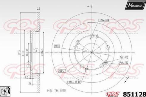 Maxtech 851128.0080 - Kočioni disk www.molydon.hr