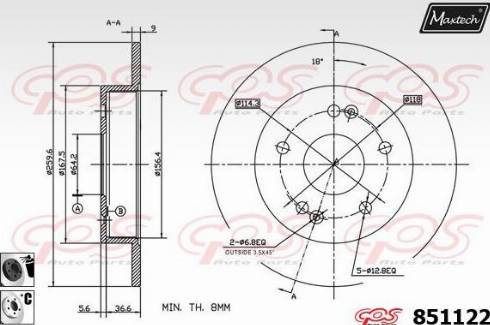 Maxtech 851122.6060 - Kočioni disk www.molydon.hr