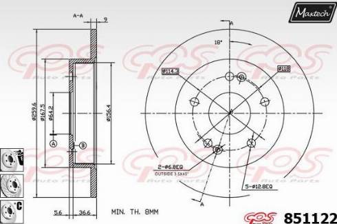 Maxtech 851122.6980 - Kočioni disk www.molydon.hr