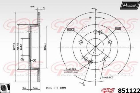 Maxtech 851122.0060 - Kočioni disk www.molydon.hr