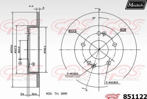 Maxtech 851122.0000 - Kočioni disk www.molydon.hr