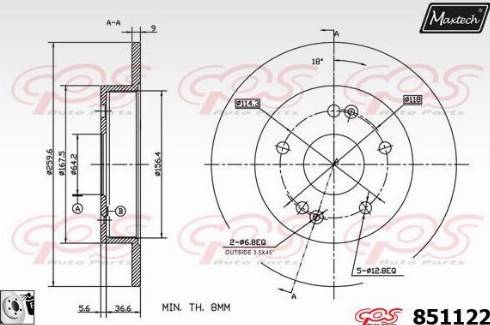 Maxtech 851122.0080 - Kočioni disk www.molydon.hr