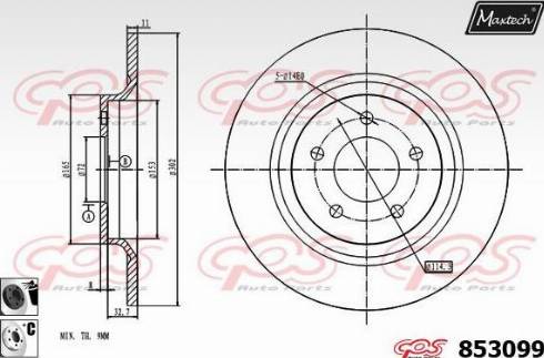 Maxtech 853099.6060 - Kočioni disk www.molydon.hr