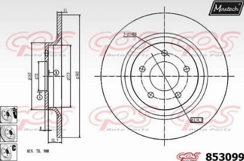 Maxtech 853099.6880 - Kočioni disk www.molydon.hr