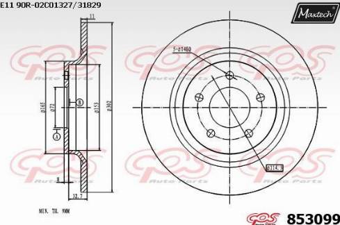 Maxtech 853099.0000 - Kočioni disk www.molydon.hr