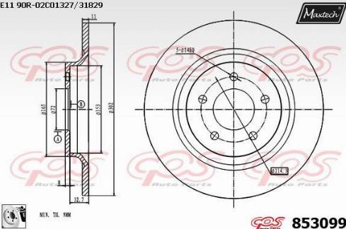 Maxtech 853099.0080 - Kočioni disk www.molydon.hr