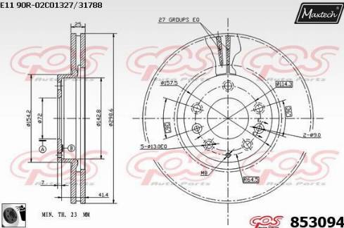 Maxtech 853094.0060 - Kočioni disk www.molydon.hr