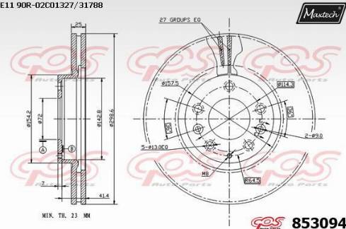 Maxtech 853094.0000 - Kočioni disk www.molydon.hr