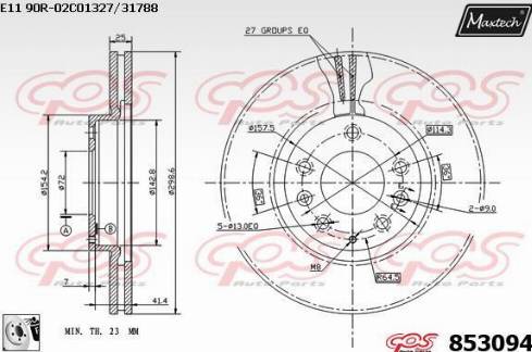 Maxtech 853094.0080 - Kočioni disk www.molydon.hr