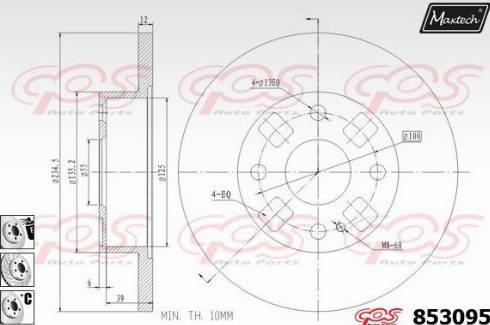 Maxtech 853095.6980 - Kočioni disk www.molydon.hr