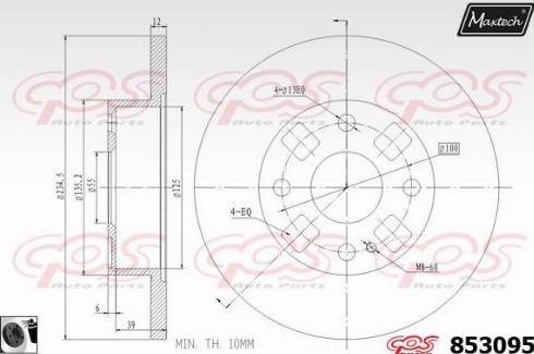 Maxtech 853095.0060 - Kočioni disk www.molydon.hr