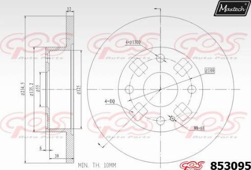 Maxtech 853095.0000 - Kočioni disk www.molydon.hr