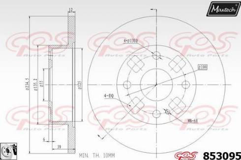 Maxtech 853095.0080 - Kočioni disk www.molydon.hr