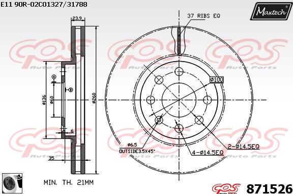 Maxtech 853095 - Kočioni disk www.molydon.hr