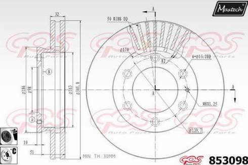 Maxtech 853098.6060 - Kočioni disk www.molydon.hr