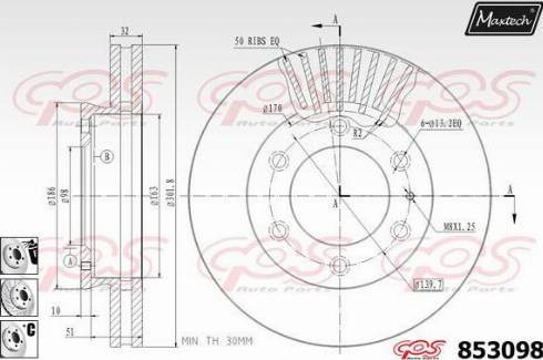 Maxtech 853098.6880 - Kočioni disk www.molydon.hr