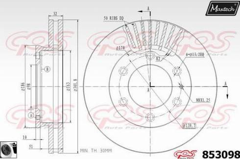 Maxtech 853098.0060 - Kočioni disk www.molydon.hr