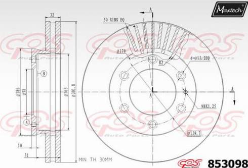 Maxtech 853098.0000 - Kočioni disk www.molydon.hr