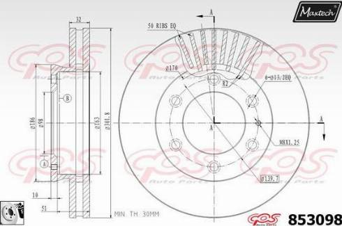 Maxtech 853098.0080 - Kočioni disk www.molydon.hr