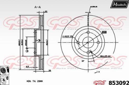 Maxtech 853092.6060 - Kočioni disk www.molydon.hr