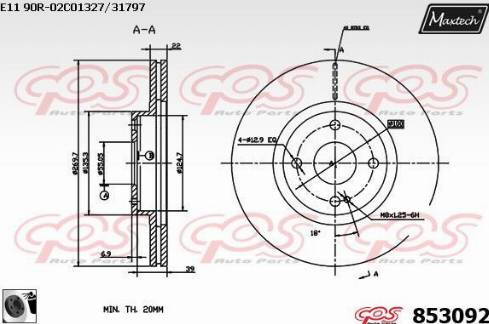 Maxtech 853092.0060 - Kočioni disk www.molydon.hr