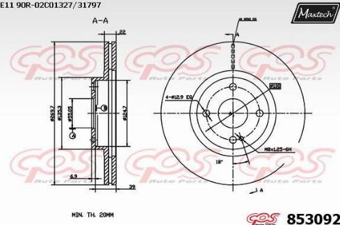 Maxtech 853092.0000 - Kočioni disk www.molydon.hr