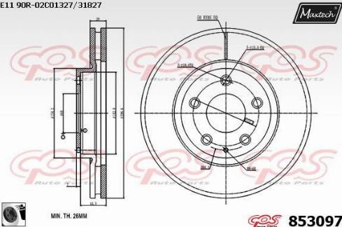 Maxtech 853097.0060 - Kočioni disk www.molydon.hr