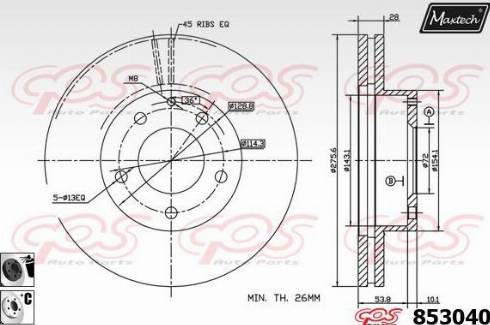 Maxtech 853040.6060 - Kočioni disk www.molydon.hr