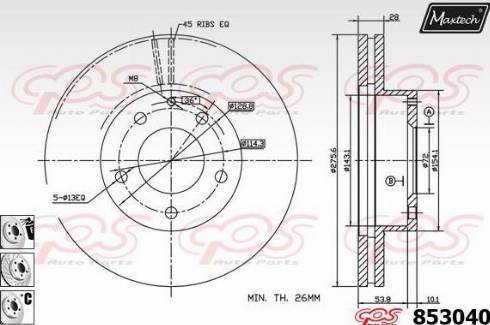 Maxtech 853040.6880 - Kočioni disk www.molydon.hr