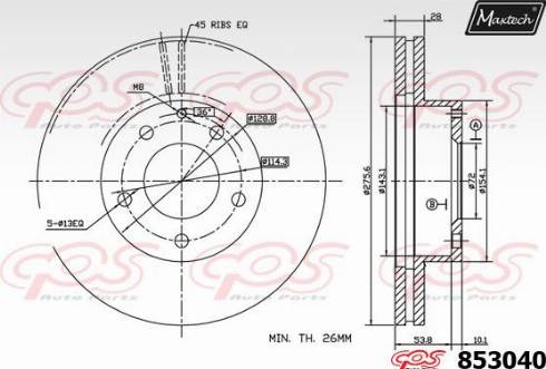 Maxtech 853040.0000 - Kočioni disk www.molydon.hr