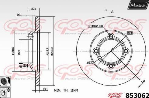 Maxtech 853062.6060 - Kočioni disk www.molydon.hr