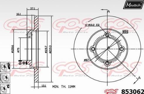 Maxtech 853062.6880 - Kočioni disk www.molydon.hr