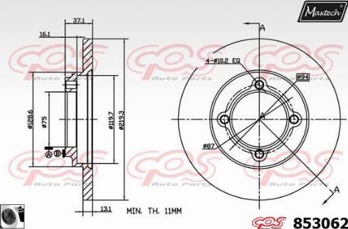 Maxtech 853062.0060 - Kočioni disk www.molydon.hr