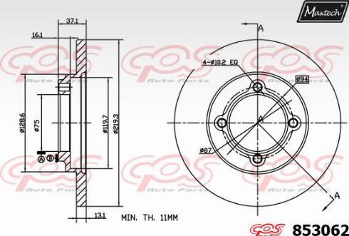 Maxtech 853062.0000 - Kočioni disk www.molydon.hr