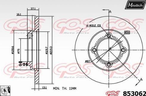 Maxtech 853062.0080 - Kočioni disk www.molydon.hr