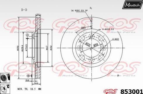 Maxtech 853001.6060 - Kočioni disk www.molydon.hr