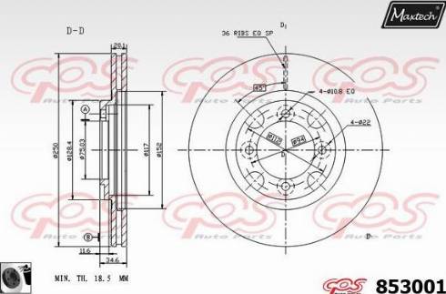 Maxtech 853001.0060 - Kočioni disk www.molydon.hr