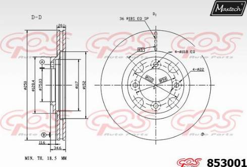 Maxtech 853001.0000 - Kočioni disk www.molydon.hr