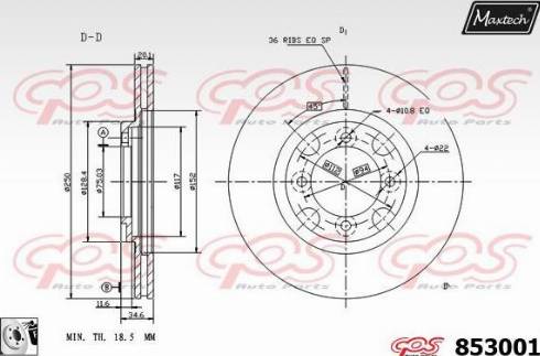 Maxtech 853001.0080 - Kočioni disk www.molydon.hr