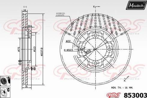 Maxtech 853003.6060 - Kočioni disk www.molydon.hr