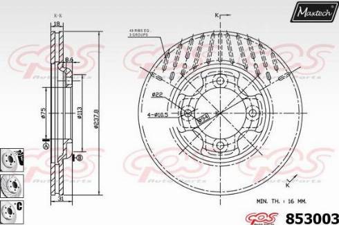 Maxtech 853003.6880 - Kočioni disk www.molydon.hr