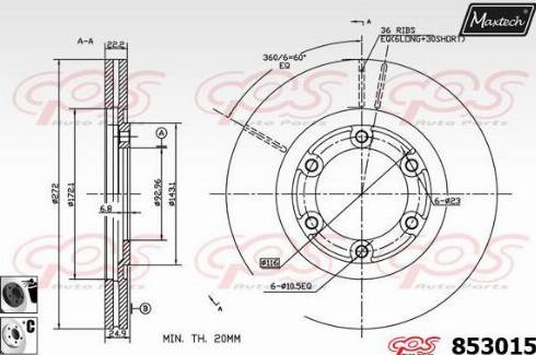 Maxtech 853015.6060 - Kočioni disk www.molydon.hr