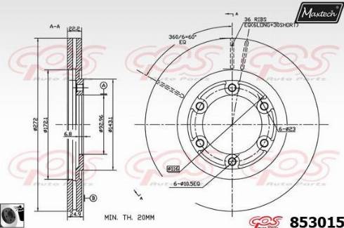 Maxtech 853015.0060 - Kočioni disk www.molydon.hr