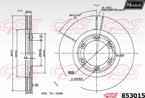 Maxtech 853015.0000 - Kočioni disk www.molydon.hr