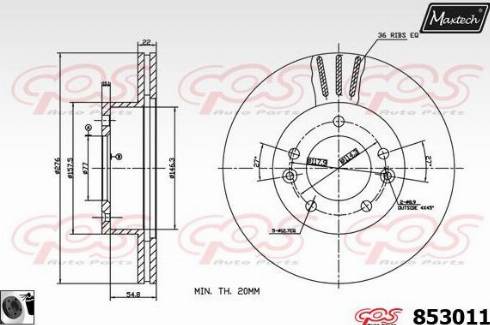 Maxtech 853011.0060 - Kočioni disk www.molydon.hr