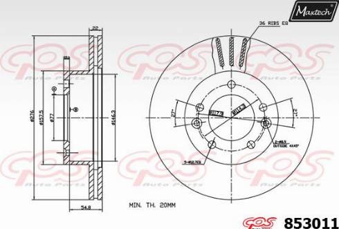 Maxtech 853011.0000 - Kočioni disk www.molydon.hr