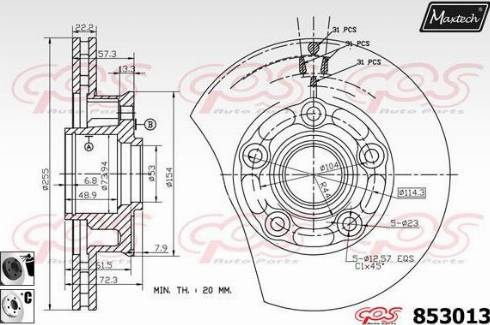 Maxtech 853013.6060 - Kočioni disk www.molydon.hr